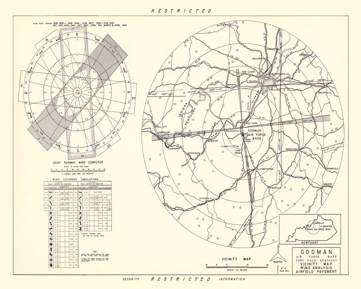 Preview of Vintage Map of the Godman Air Force Base Vicinity, 1951