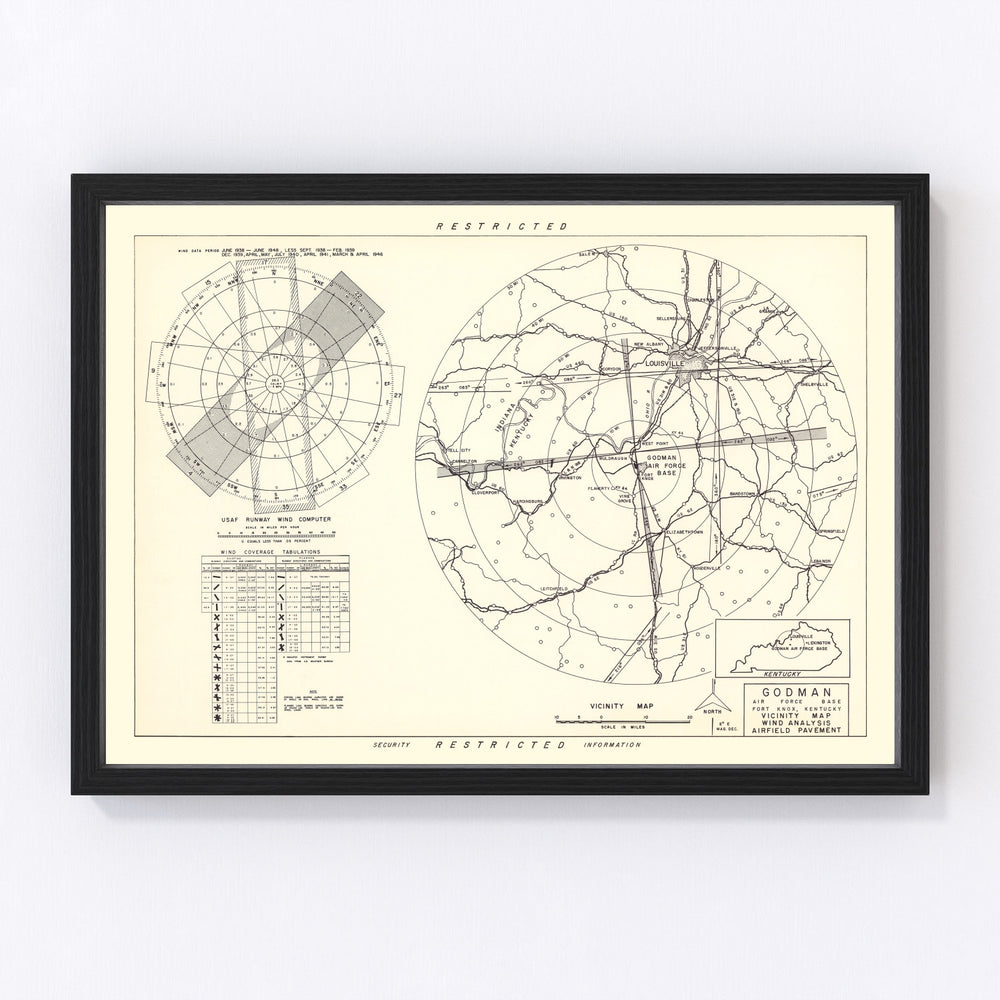 Godman Air Force Base Vicinity Vintage Map 1951