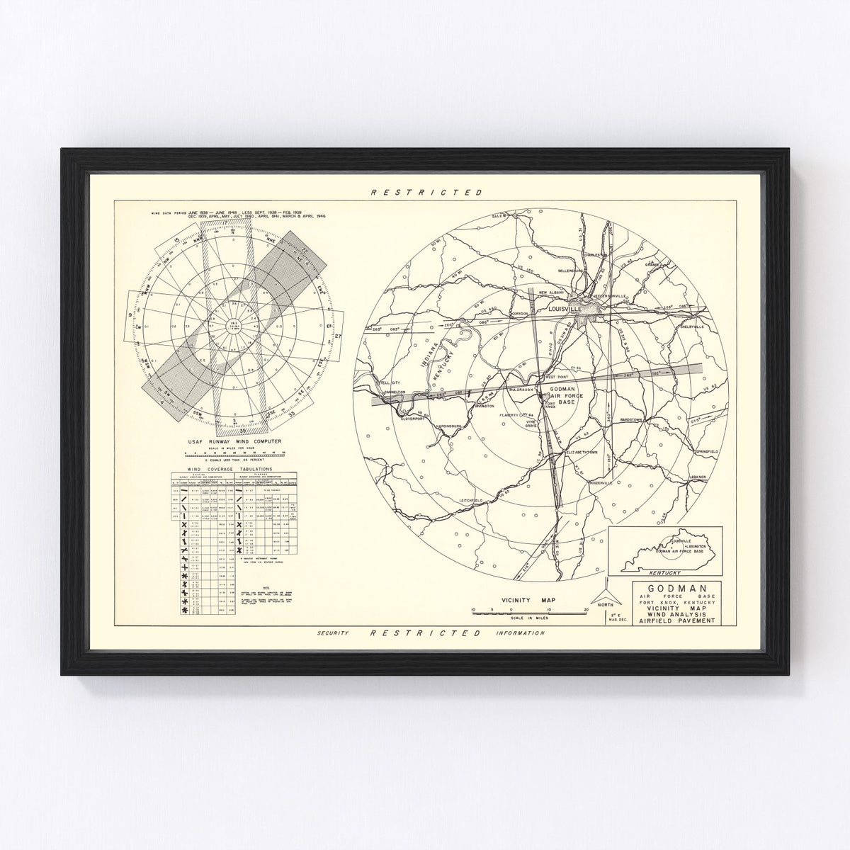 Godman Air Force Base Vicinity Vintage Map 1951