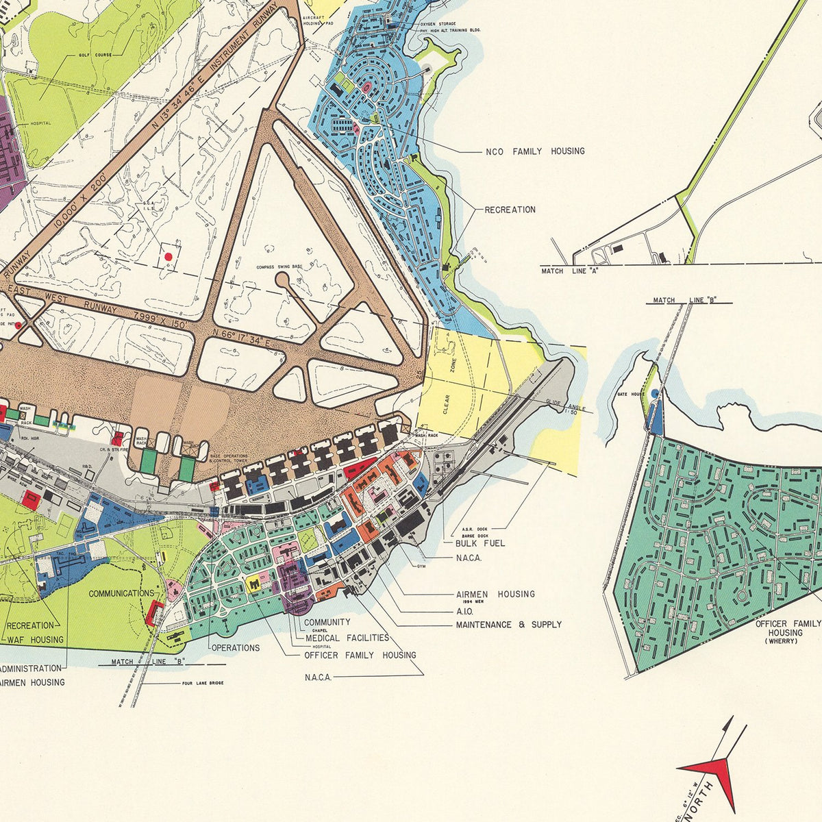 Restored historic details from the 1951 airfield map of Hampton, Virginia