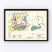 Langley Air Force Base Vintage Map 1951