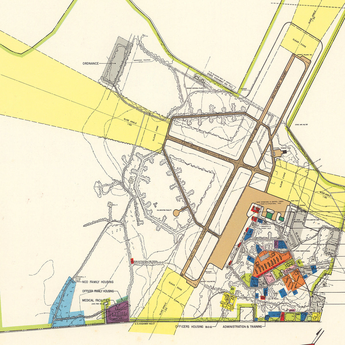 Restored historic details from the 1952 airfield map of Myrtle Beach, South Carolina