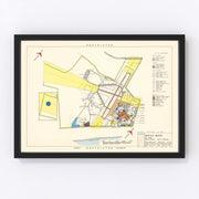 Myrtle Beach Air Base Vintage Map 1952