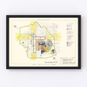 Raleigh - Durham Municipal Airport Vintage Map 1952