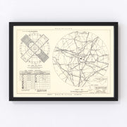 Raleigh - Durham Municipal Airport Vicinity Vintage Map 1952