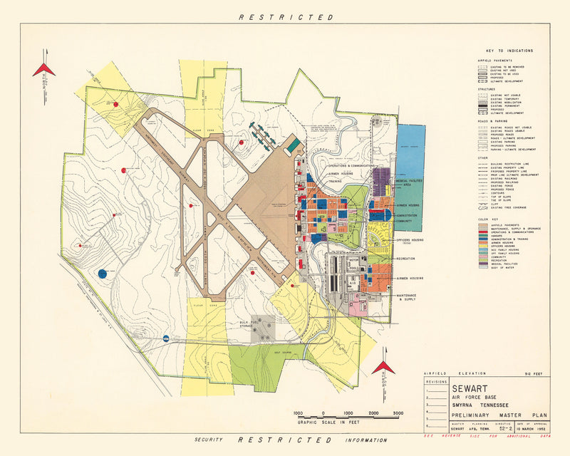 Size comparison using Vintage Map of Sewart Air Force Base, 1952