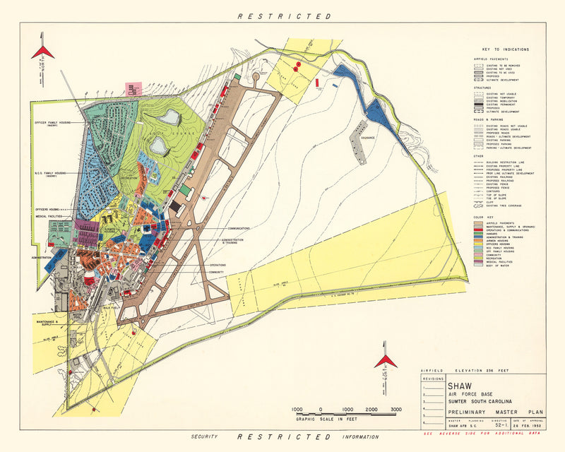 Size comparison using Vintage Map of Shaw Air Force Base, 1953