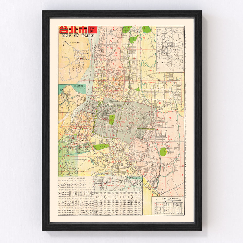 Taipei Vintage Map 1957