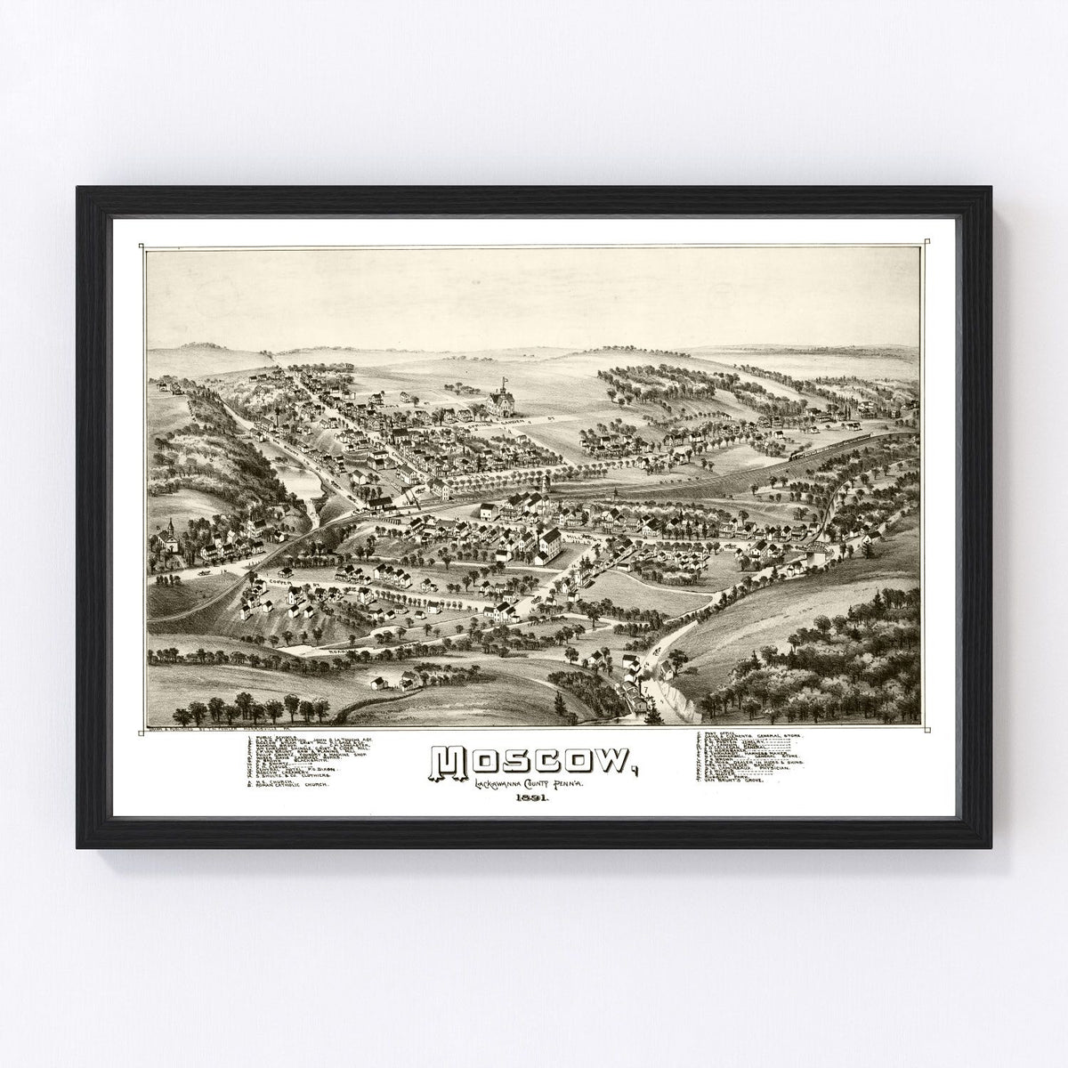 Moscow Vintage Map 1891