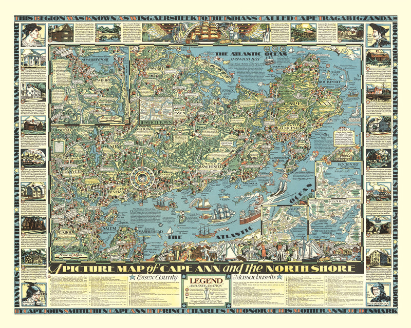 Size comparison using Vintage Map of Cape Ann, 1934