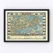 Cape Ann Vintage Map 1934