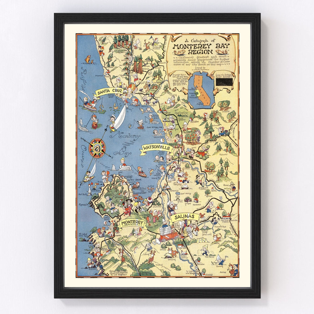Monterey Bay Vintage Map 1932