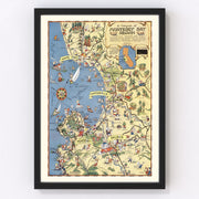 Monterey Bay Vintage Map 1932