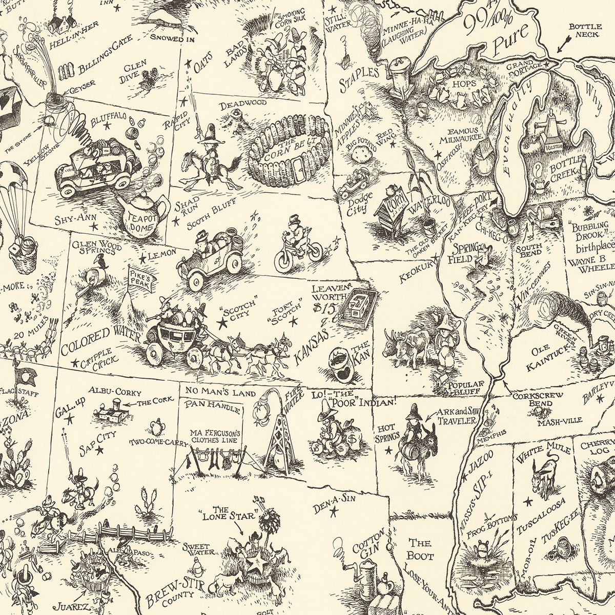 Restored historic details from the 1926 country map of County