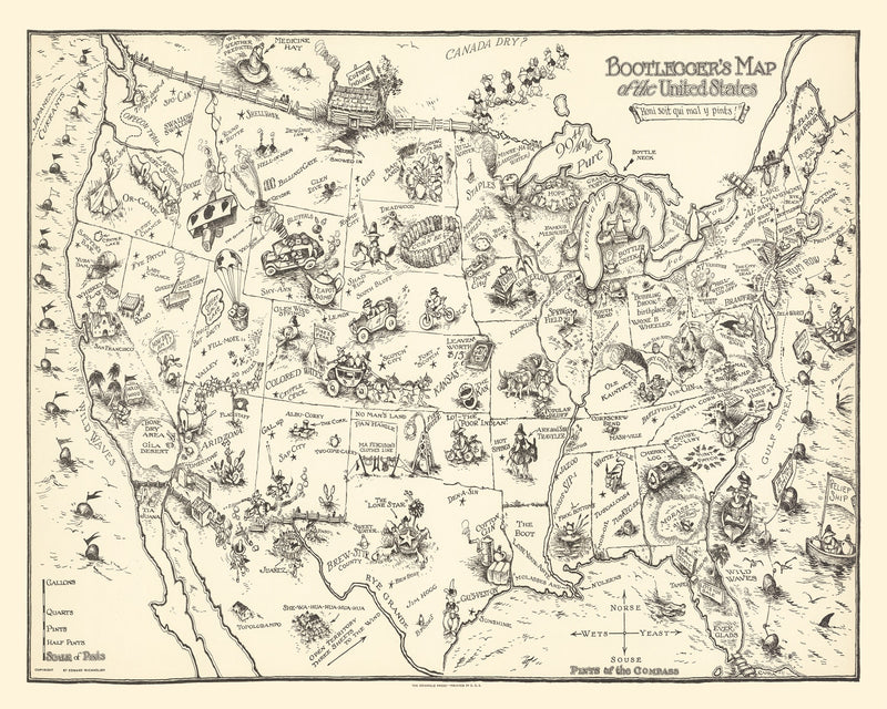 Size comparison using Vintage Map of United States 1926