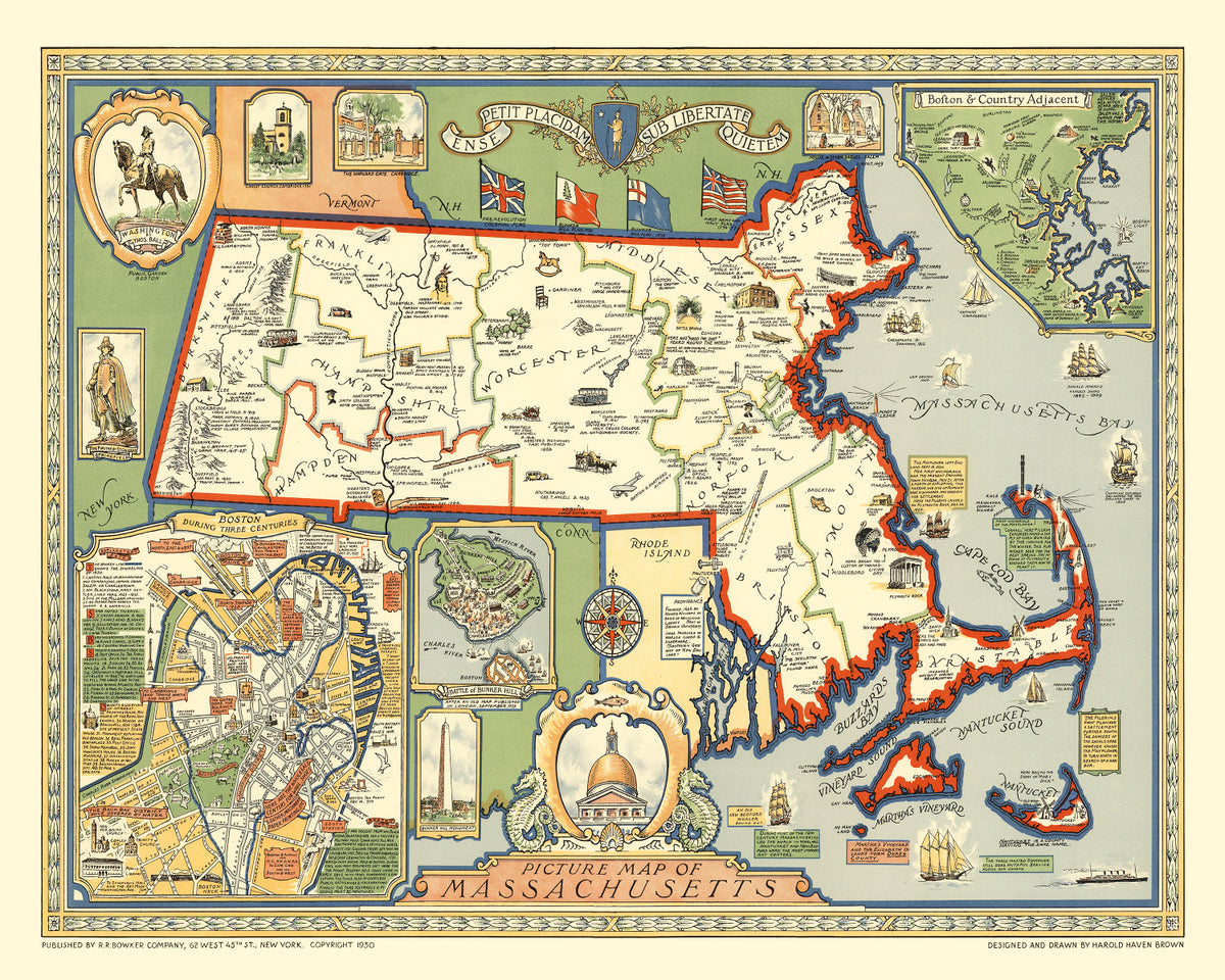 Preview of Vintage Map of Massachusetts 1930