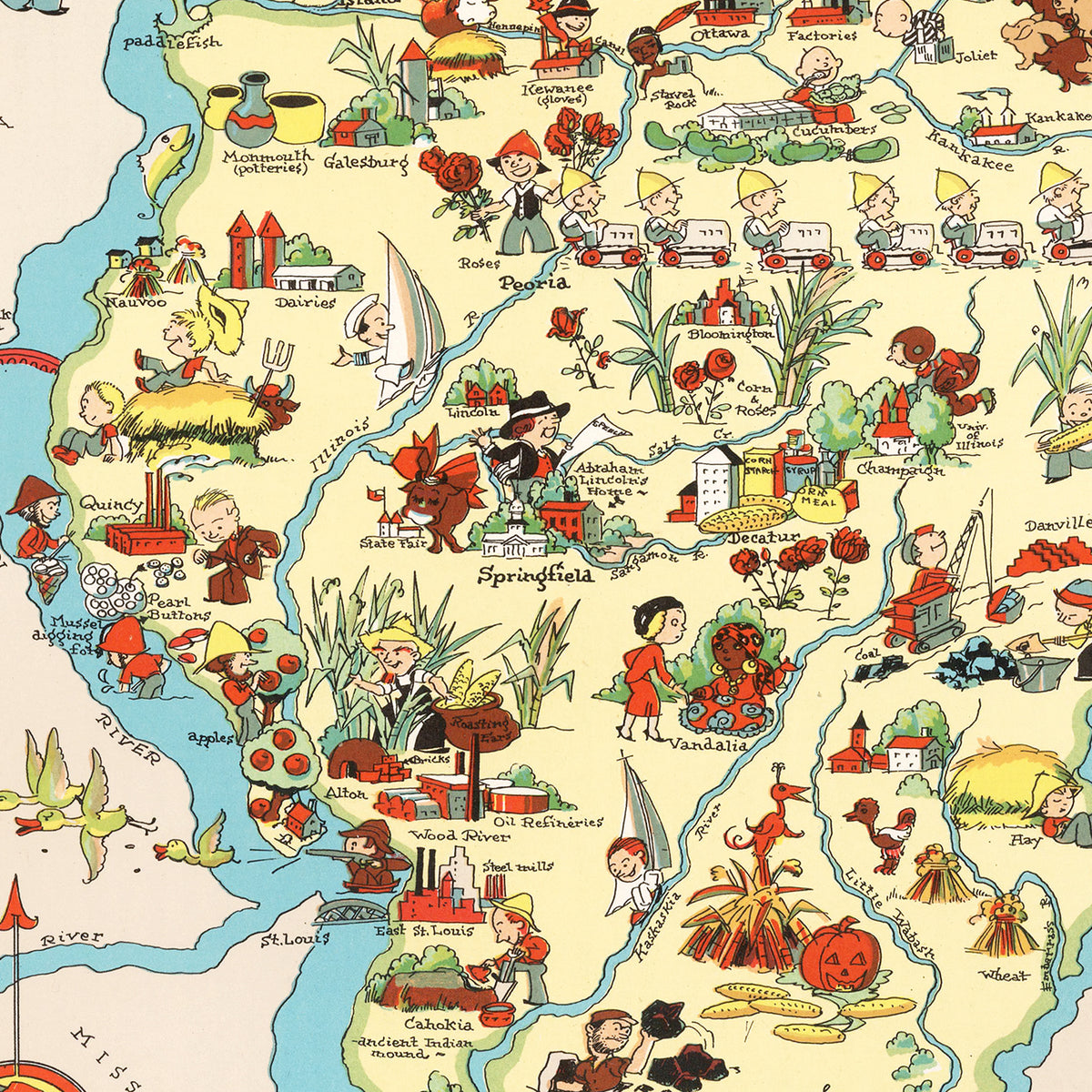 Restored historic details from the 1935 state map of County, Illinois