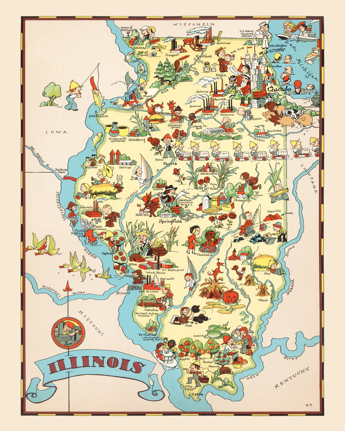 Preview of Vintage Map of Illinois 1935