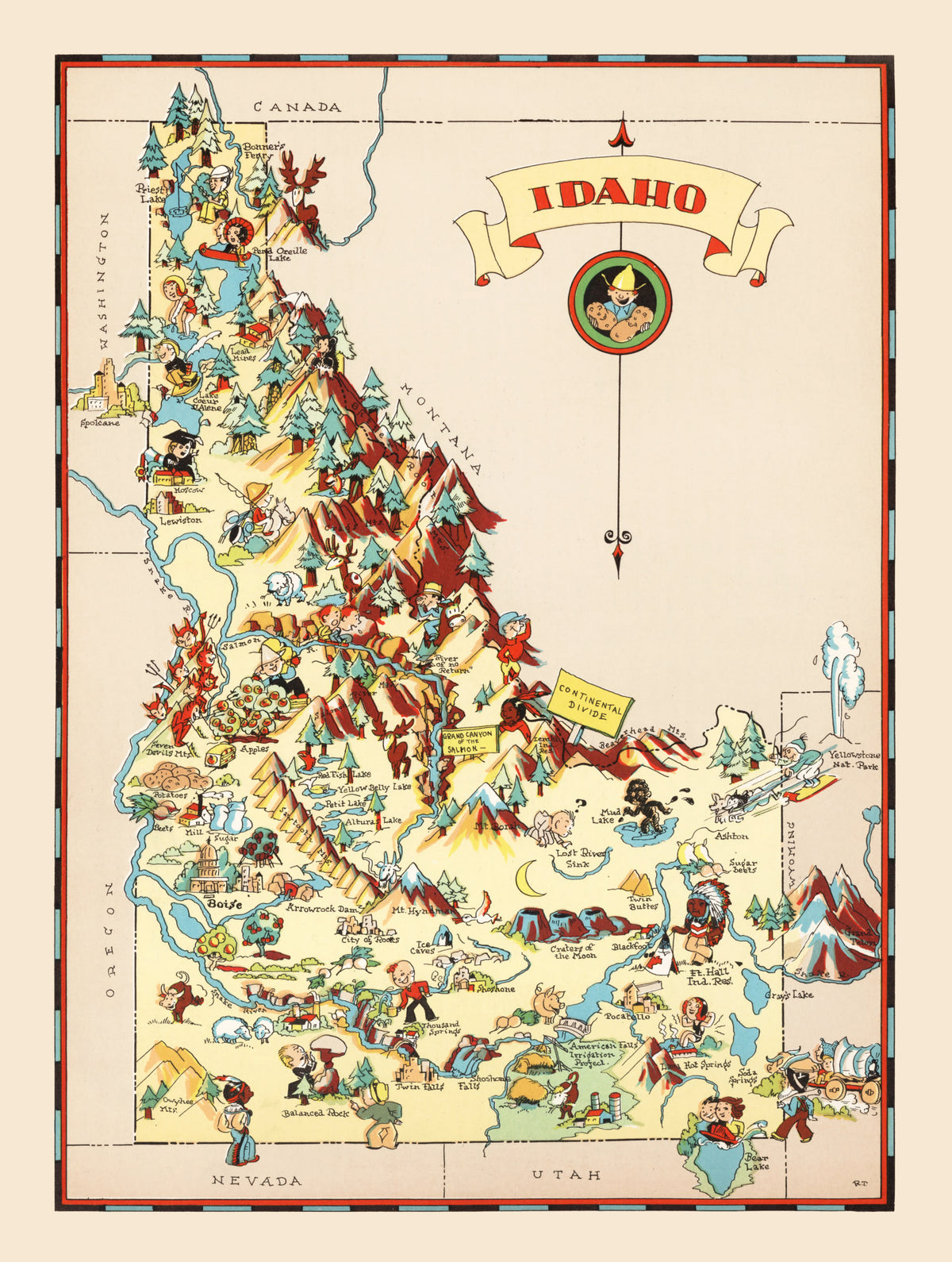 Preview of Vintage Map of Idaho 1935