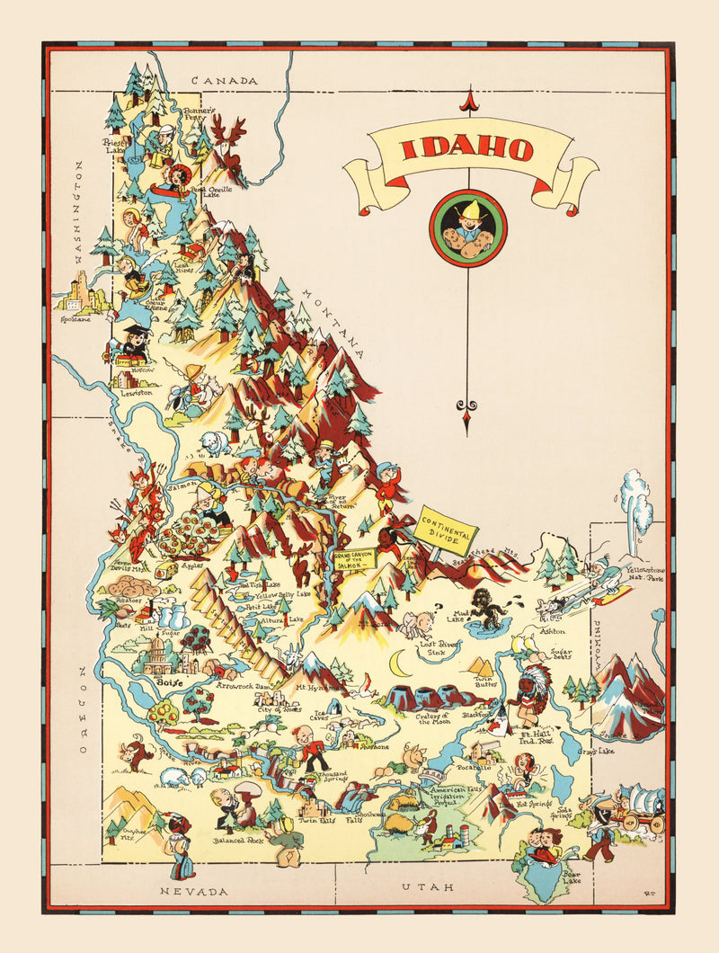 Size comparison using Vintage Map of Idaho 1935