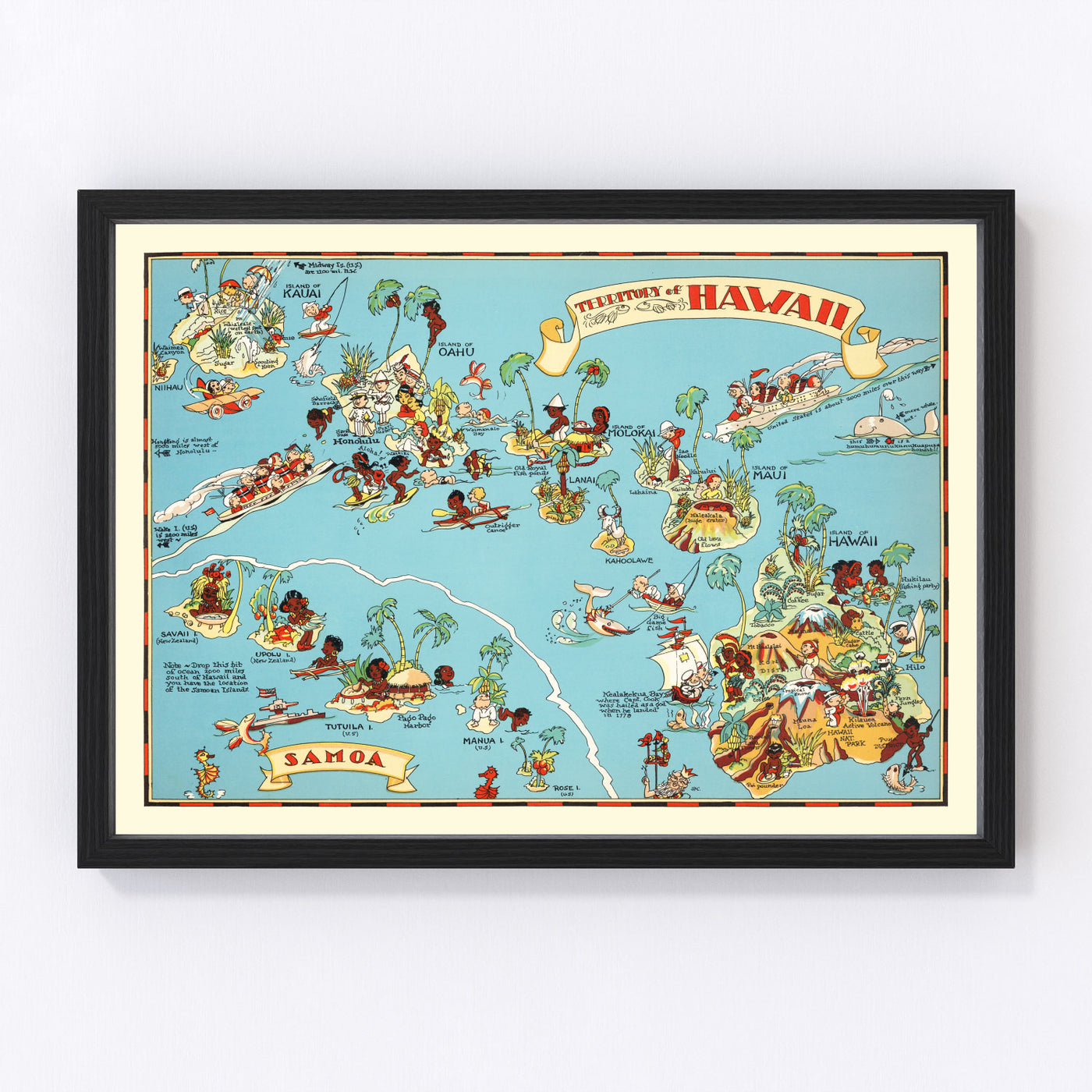 Hawaii Vintage Map 1935