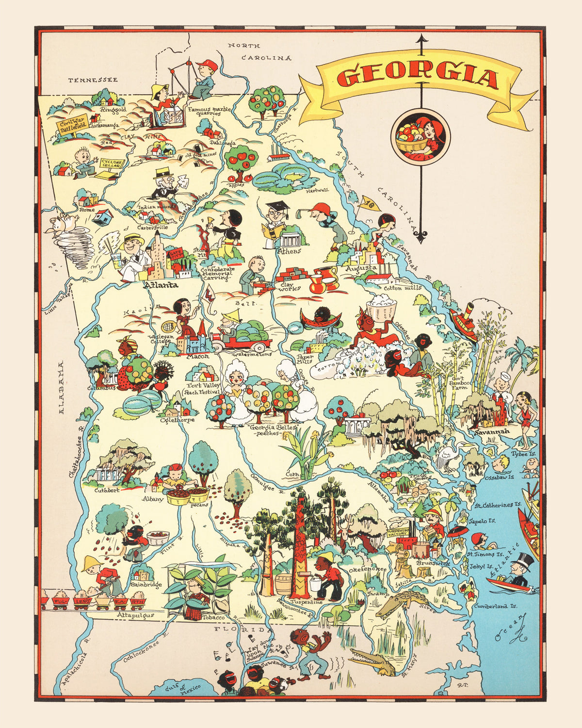 Preview of Vintage Map of Georgia 1935