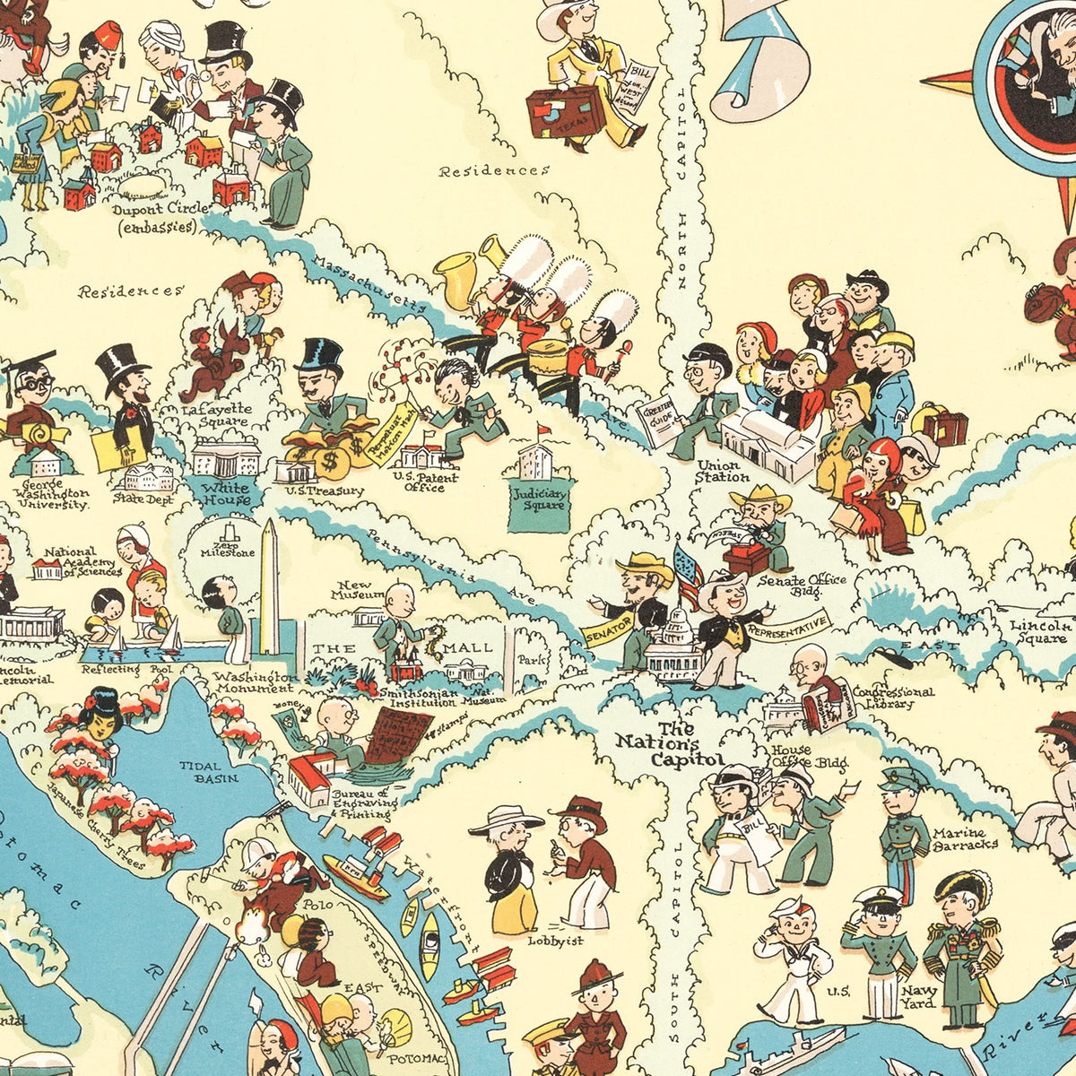 Restored historic details from the 1935 state map of County, Washington DC