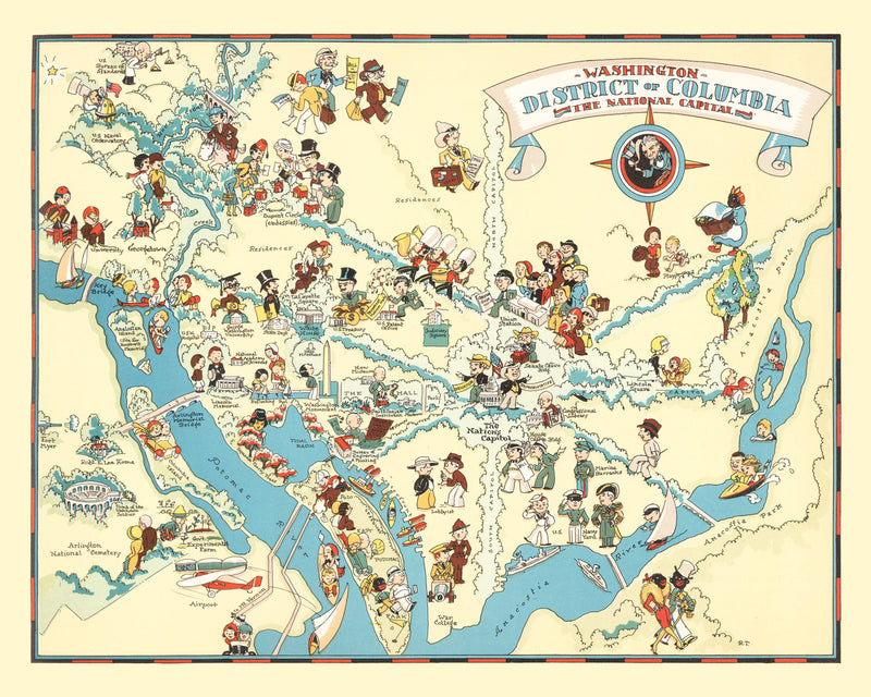 Size comparison using Vintage Map of Washington DC 1935