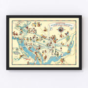 Washington DC Vintage Map 1935