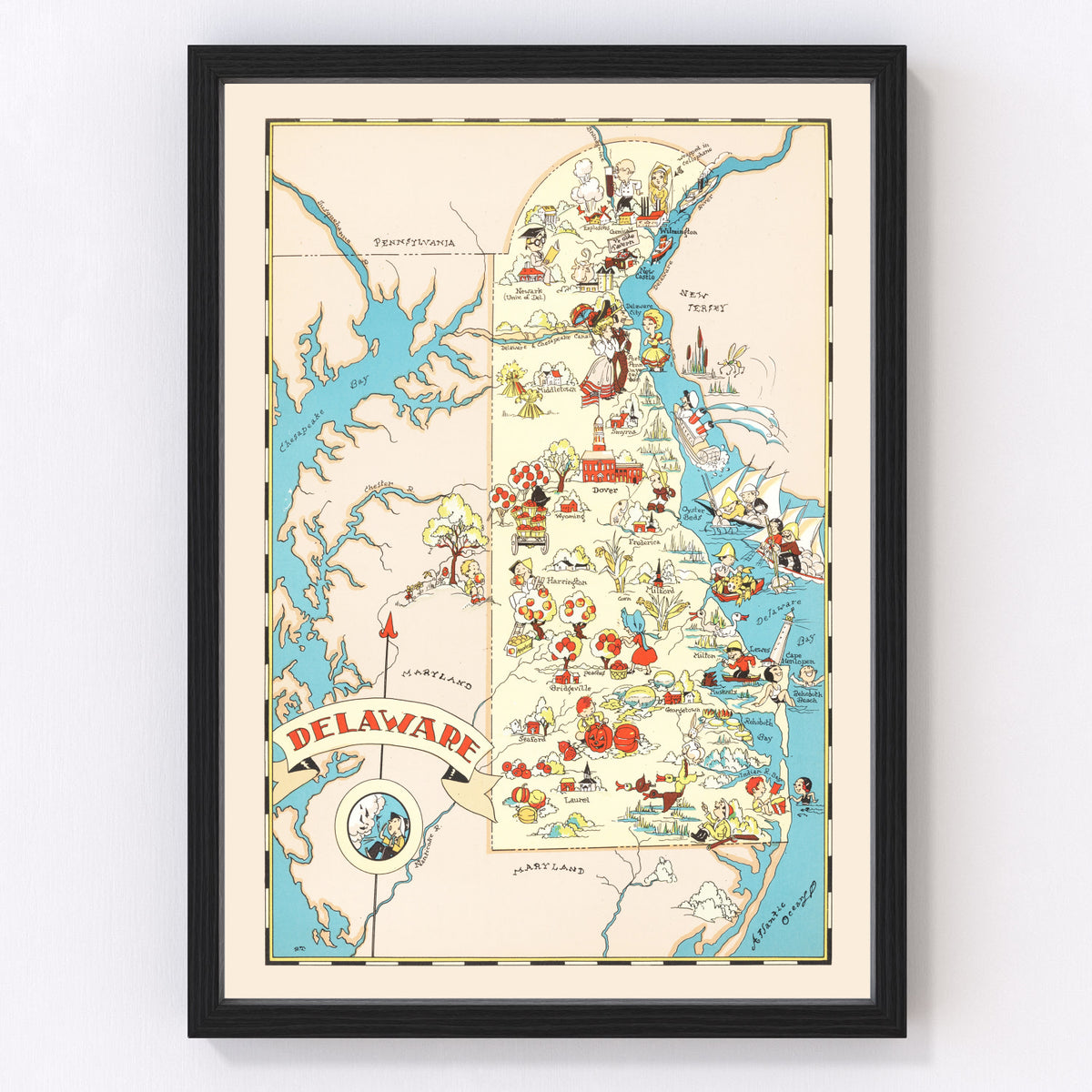 Delaware Vintage Map 1935