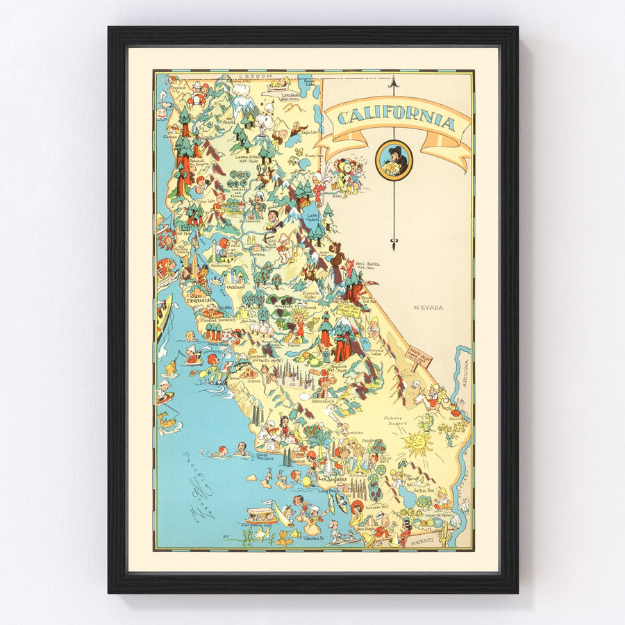 California Vintage Map 1935