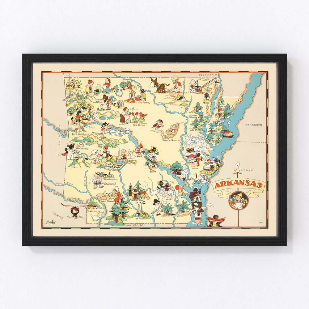 Arkansas Vintage Map 1935