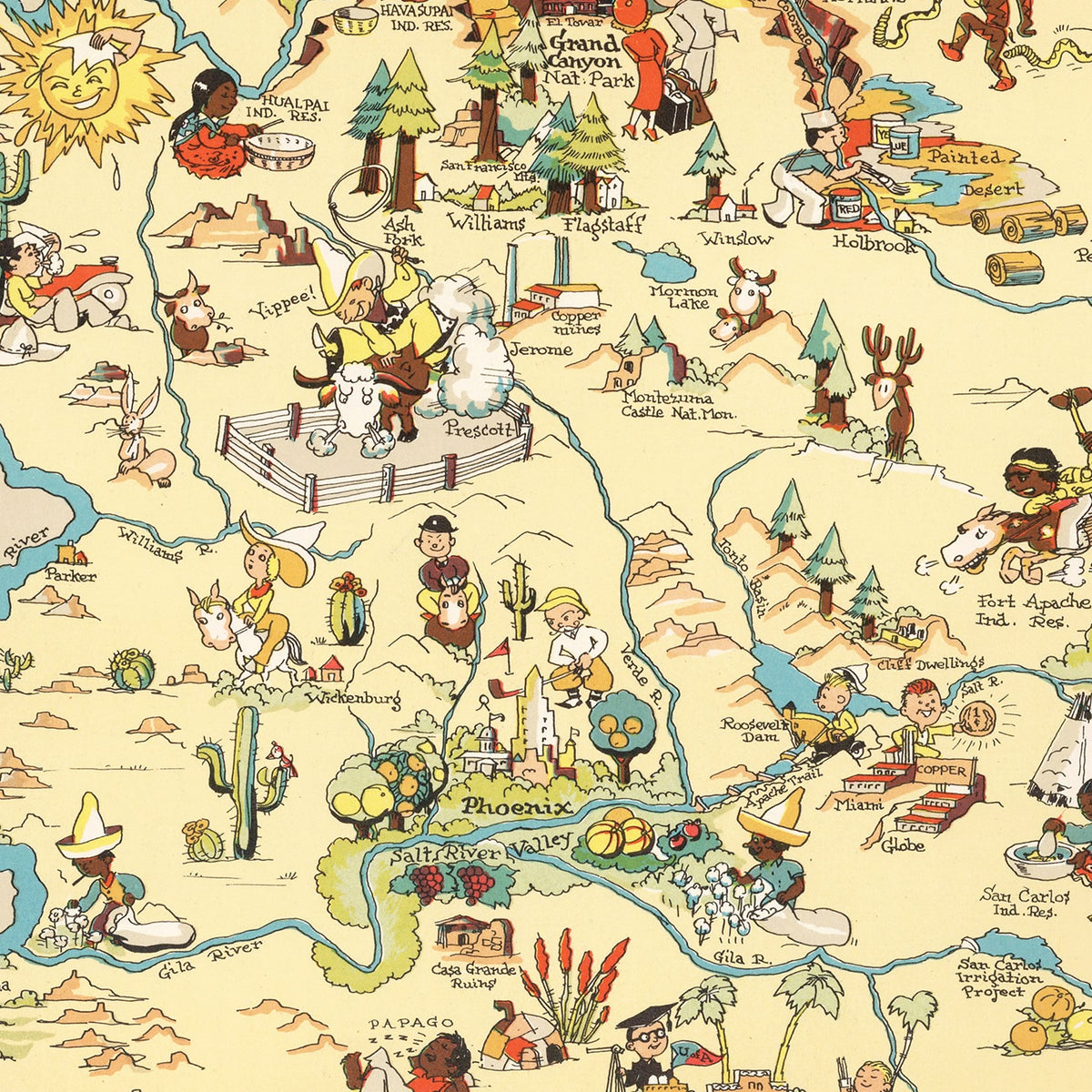Restored historic details from the 1935 state map of County, Arizona