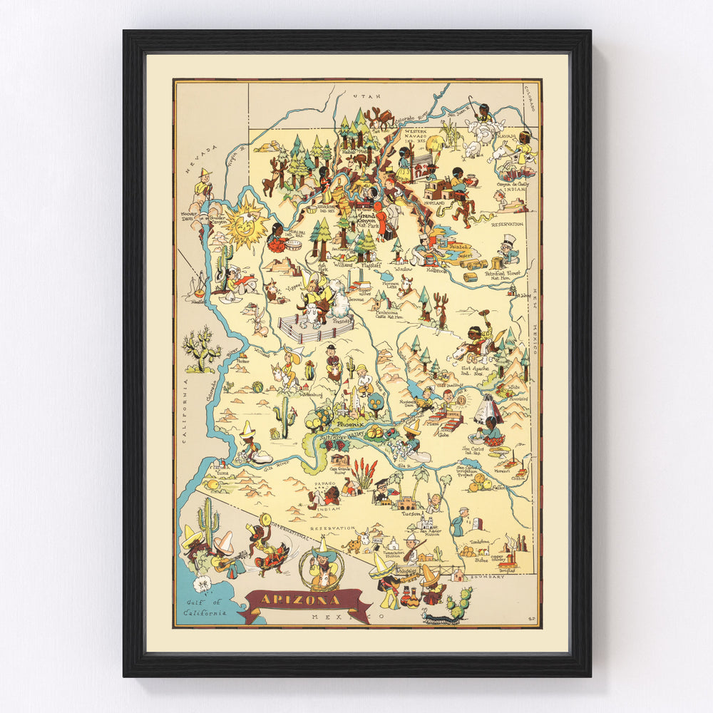 Arizona Vintage Map 1935