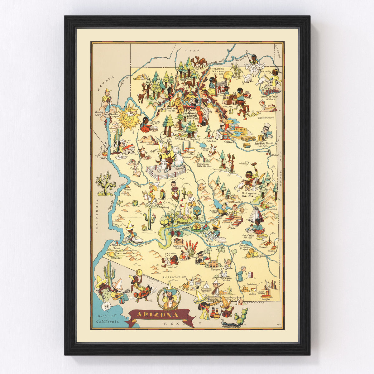 Arizona Vintage Map 1935