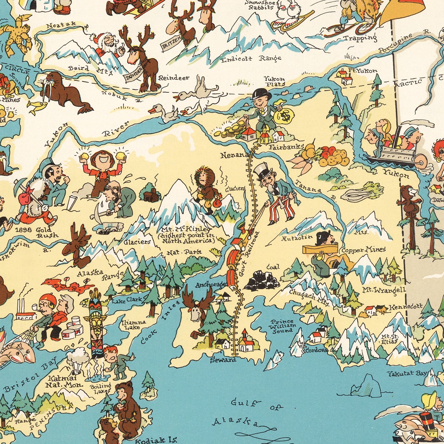 Restored historic details from the 1935 state map of County, Alaska