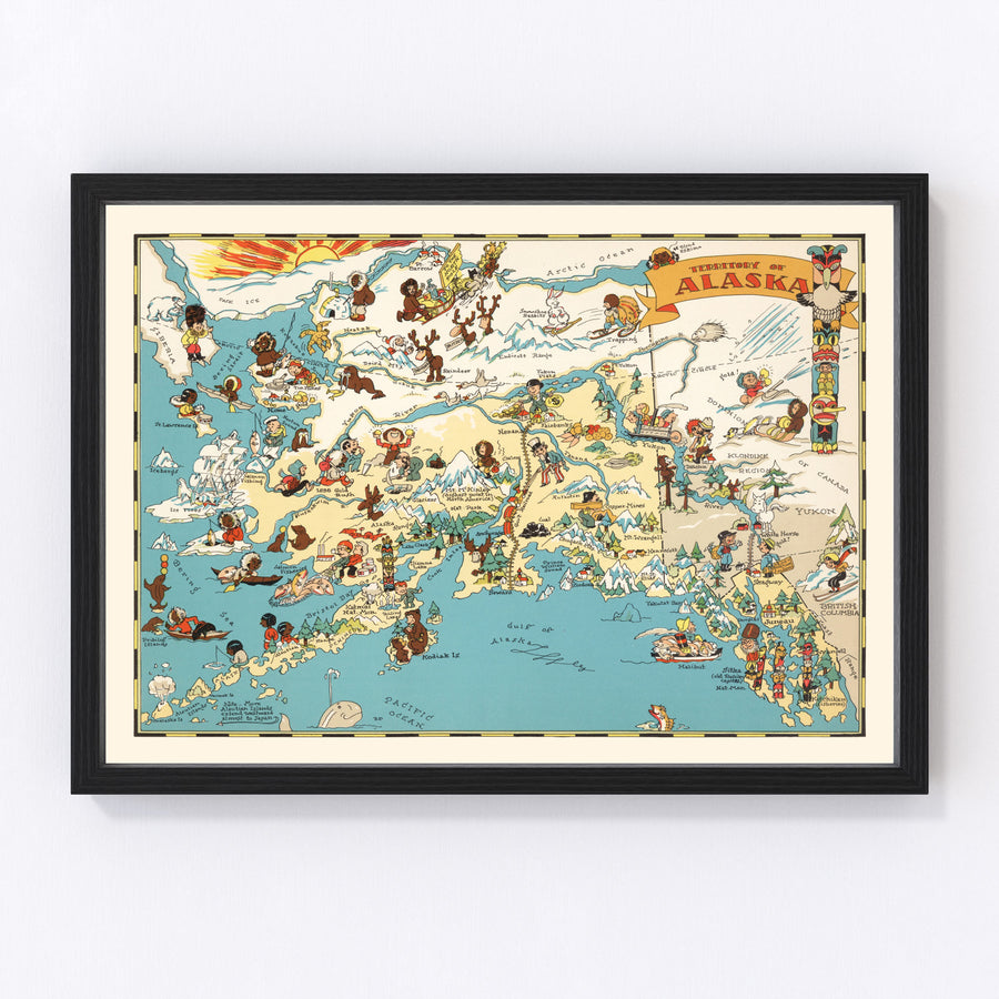 Vintage Map of Alaska 1935