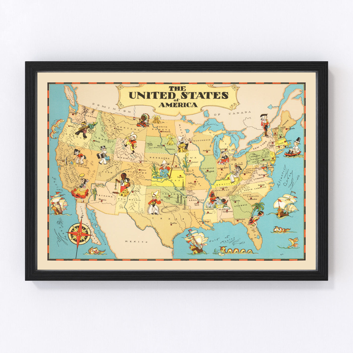 United States Vintage Map 1935
