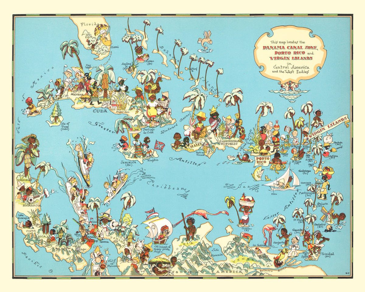 Preview of Vintage Map of Panama Canal, 1935