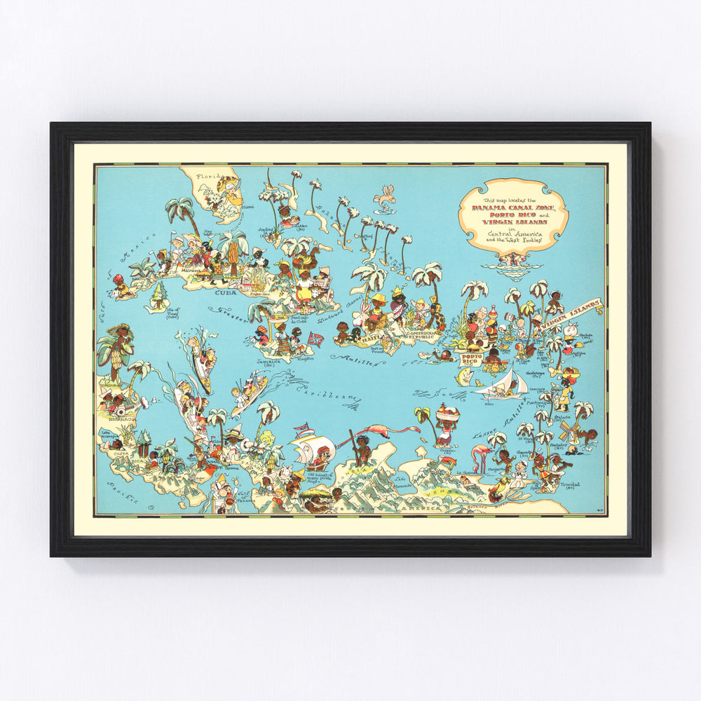 Panama Canal Vintage Map 1935