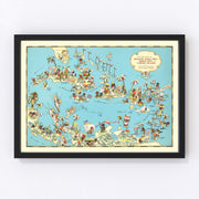 Panama Canal Vintage Map 1935