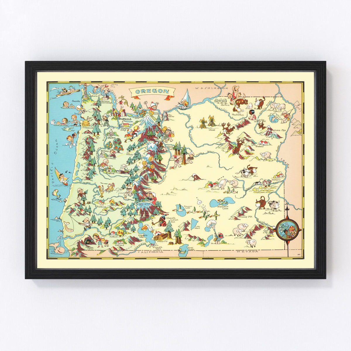 Oregon Vintage Map 1935