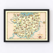 Ohio Vintage Map 1935