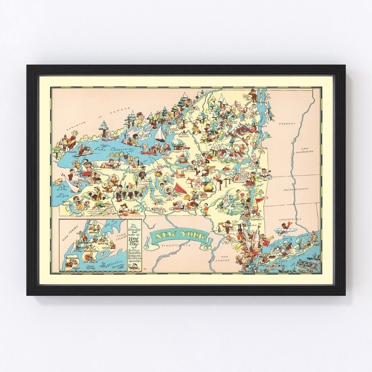 New York Vintage Map 1935