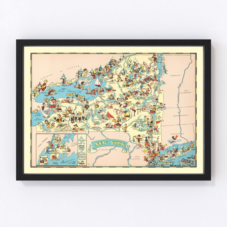 New York Vintage Map 1935