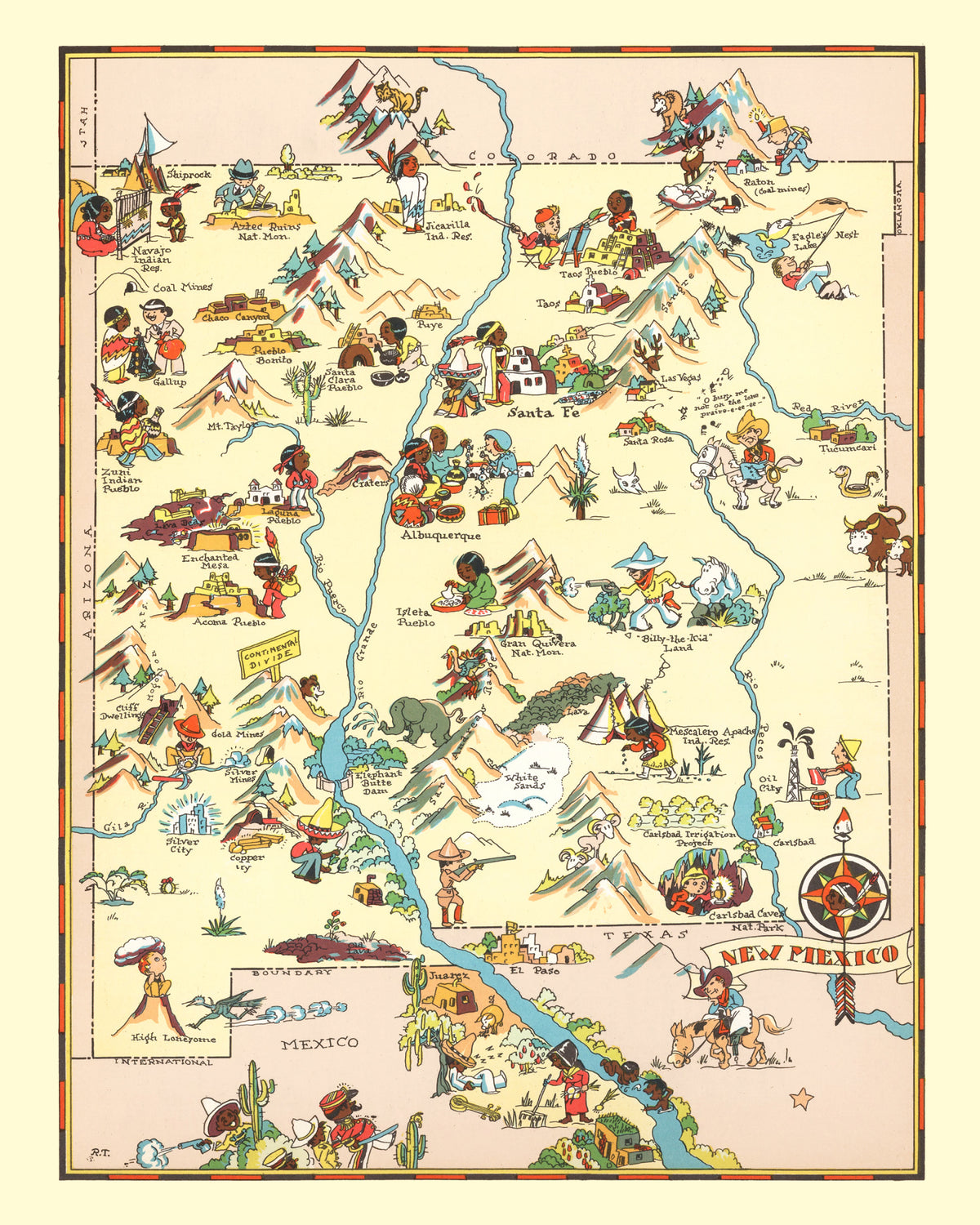 Preview of Vintage Map of New Mexico 1935