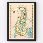 New Hampshire Vintage Map 1935