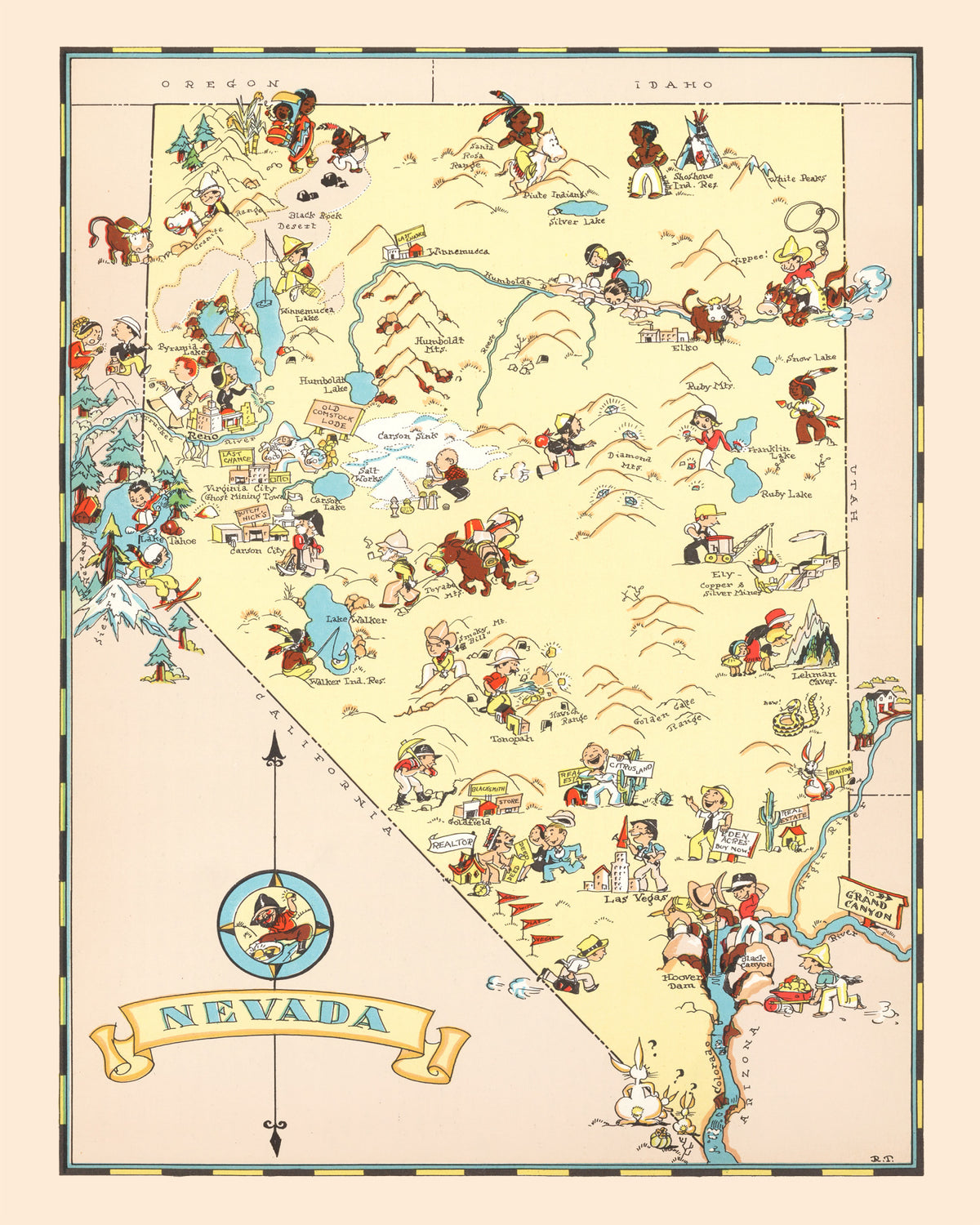 Preview of Vintage Map of Nevada 1935
