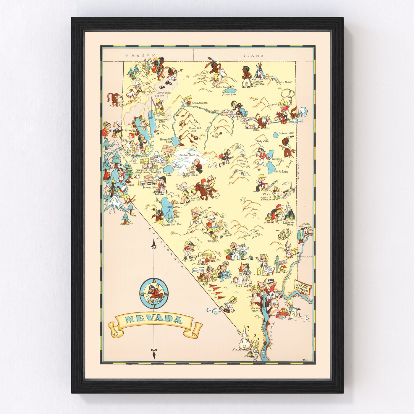 Nevada Vintage Map 1935