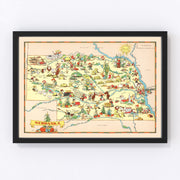 Nebraska Vintage Map 1935